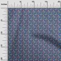 Jednobojni pamuk svila tkanina srednje plave boje Materijal za haljinu od ribe Kalamkari tkanina s otiskom širine