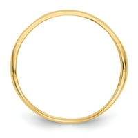 Modni prsten od žutog zlata od 14 karata s poliranim dvostrukim valom na palcu