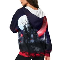 + Ženski casual modni pulover s dugim rukavima s printom Duksevi s patentnim zatvaračem Duksevi s patentnim zatvaračem