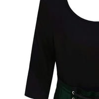 Ljetne haljine za žene s asimetričnim kratkim rukavima, slatka klupska haljina A kroja s printom, zelena;