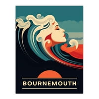 Morski nazivi Bournemouth Beach England UK Sunset Woman of the Waves Sea Siren Ocean Veliki zidni umjetnički plakat