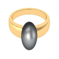 Tahitian Pearl Pasijans prsten za žene, 14K žuto zlato, US 8.50