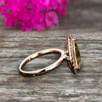 Zaručnički prsten od moissanita od šampanjca u obliku kruške od 8 karata ručno izrađeni zaručnički prsten od ružičastog