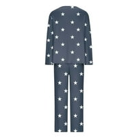 Usmixi pidžama set za žene ženske odjeće za spavanje modni zvjezdani print lagani pulover dugih rukava i dnevni