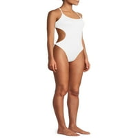 Ženski monokini kupaći kostim u jednobojnoj boji s bočnim izrezom