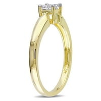 Miabella Ženska karat T.W. Princeza izrezana dijamant 10kt žuto zlato zaručnički prsten