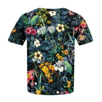 Ljetni vrhovi za žene s cvjetnim printom Plus size tunika kratkih rukava s okruglim vratom tee majice