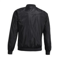 Ležerna jakna s dugmadima s dugim rukavima s džepovima za muškarce i Plus Size, crna, 2 inča