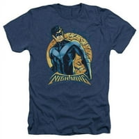 Trevco Batman-Nightwing Moon - Majica za odrasle Heather - Tamno plava - 2X