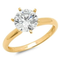2. prirodni kultivirani dijamant okruglog reza od 14k žutog zlata od 14k, 14k, vjenčana izjava, dizajnerski zaručnički