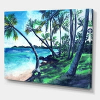 Tropska plaža u ljetnom raju s palmama Slikanje platna umjetnički tisak