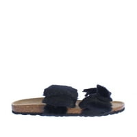 Mata Trensetter-fau krzna kliznu sandalu u crnoj boji