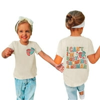 ODEERBI TODDLER Majice Kids Boys Girls Majice Pamučne majice Baby Solid Color Print Udobno kratki rukavi Top Beige-a