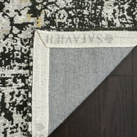 Klasični vintage tepih s Prefarbanom površinom, crni sa srebrom, 5' 8'