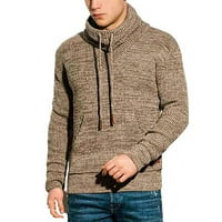 Muška jakna, preveliki zimski džemper, širokog kroja, smeđa jakna s kapuljačom i dugim rukavima za penjanje po