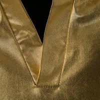 UORCSA prozračna ogrlica za okretanje ležerna solidna vitka odmor mekana modna plaža muška majica zlato zlato