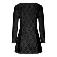 Ženski dugi rukavi Bodycon Midi haljina šuplja vitka fit v-izreza klupska zabava kratke haljine crna veličina