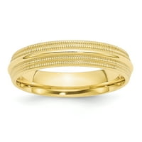 zaručnički prsten od 10k žutog zlata s dvostrukim finozrnatim premazom udobnog prianjanja, veličine 10. 1DMC050
