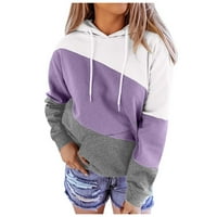 Feternalwomen-ova ležerna kontrastna boja u boji dugi rukav Top pulover Tweathir