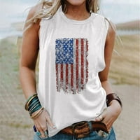 Ženske majice s američkom zastavom, odjeća za 4. srpnja, domoljubne majice bez rukava, ljetne ženske majice s
