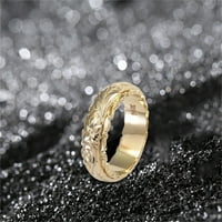 14K Zlatni zakrivljeni halo zvona -KLE RING DAY Big prstena oblika ruža Valentinovo Valentinovo lagani prsten