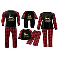 Calzi dugi rukavi ležerna labava pidžama postavljena za obiteljski podudarni PJ set set dugih rukava za spavanje