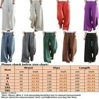 Ženske hlače u boji Baggy Ljetne dno elastično struka labave fit Sport Loungewear Palazzo Pant White 3xl