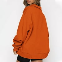 Ženski preveliki pulover s patentnim zatvaračem, majica s dugim rukavima s četvrtim patentnim zatvaračem, modna