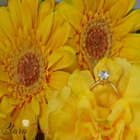 karatni rez srca s prozirnim imitiranim dijamantom od žutog zlata 18K graviranje godišnjice vjenčanja vjenčani