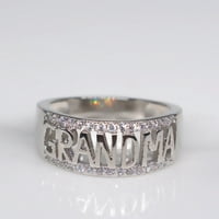Modni baka pismo sjajni rhinestone prsten nakit žene obiteljski rođendanski poklon