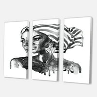 DesignArt 'Portret afro American Woman XII' Moderni platno zidne umjetničke tiska