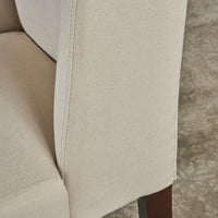 Moderna stolica za blagovanje od tkanine od 2 komada od Bjelokosti